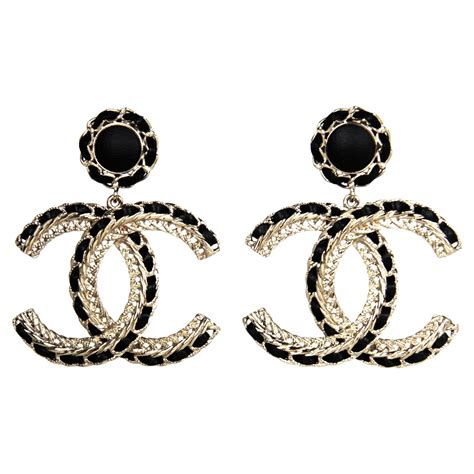 chanel black earrings|Chanel earrings original.